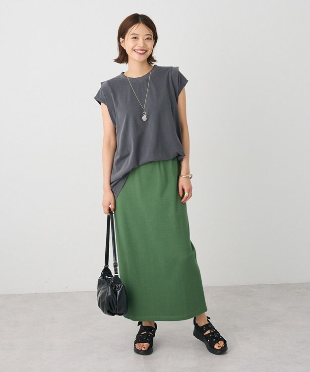 CRAFT STANDARD BOUTIQUE レイヤード風ピグメントカットチュニック Charcoal Gray