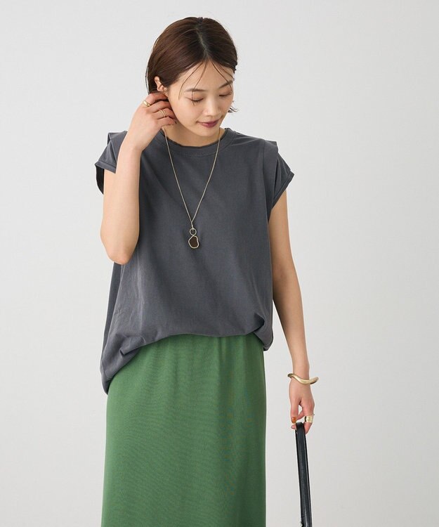 CRAFT STANDARD BOUTIQUE レイヤード風ピグメントカットチュニック Charcoal Gray