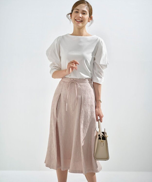 組曲 L 【接触冷感】コンビネーションポンチデザイン カットソー アイボリー系