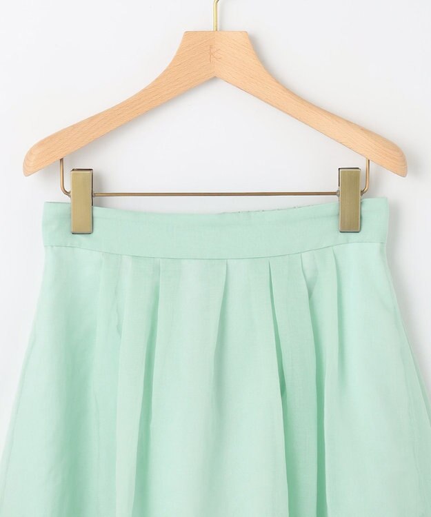 組曲 S 【WEB限定】シアーボイルタックフレア スカート スモーキーグリーン系