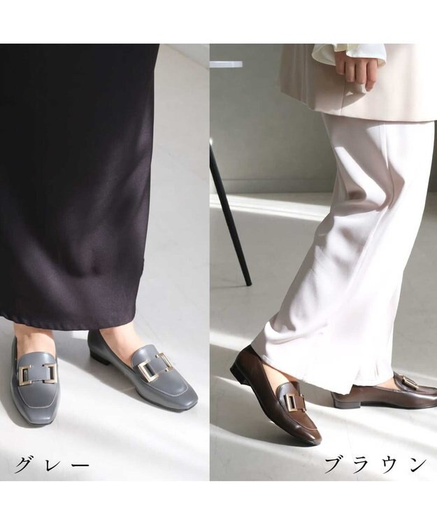 Pointer 日本製 国産牛革ローファー グレー