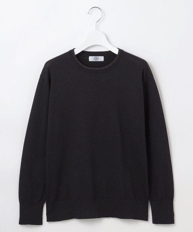 J.PRESS LADIES L 【洗える】スパーク ラメ配色 ニット ブラック系