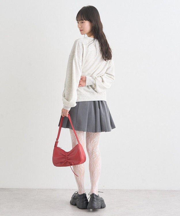 earth music&ecology リボンドロストハンドバッグ Red