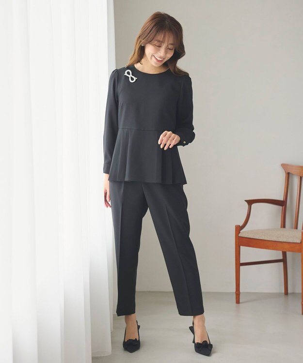 Feroux 【洗える】2WAY 美シルエット セットアップ ブラック系