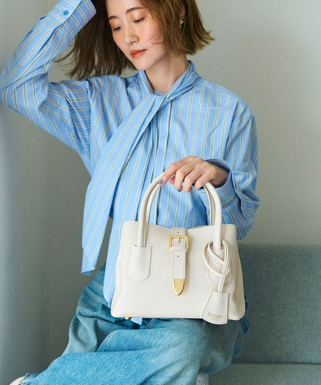 TOPKAPI 【Breath TOPKAPI】RIPPLE リプル バックル ショルダー付き ミニ トートバッグ オフ