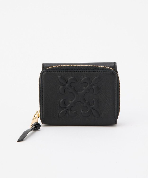 russet 【2025AW新作】エンボスモノグラム三つ折りウォレット(SO-433) Black