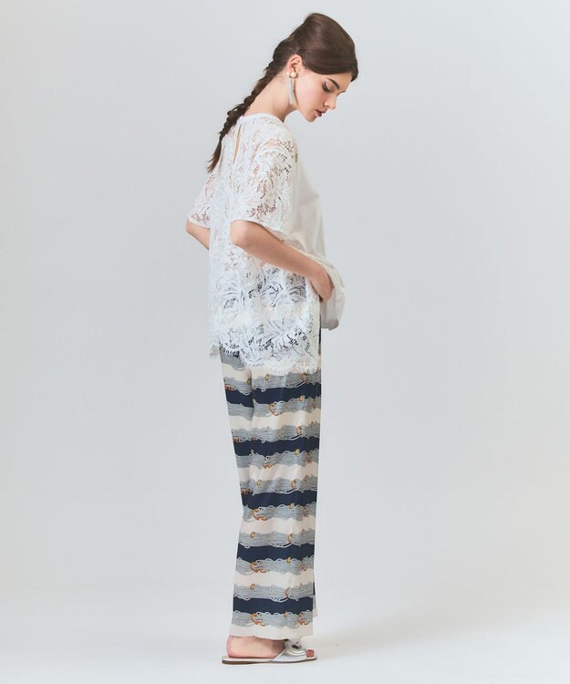 GRACE CONTINENTAL バックレース天竺トップ ホワイト