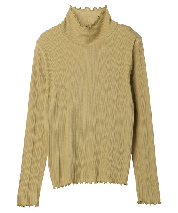 earth music&ecology コットンシアータートルネックプルオーバー Yellow