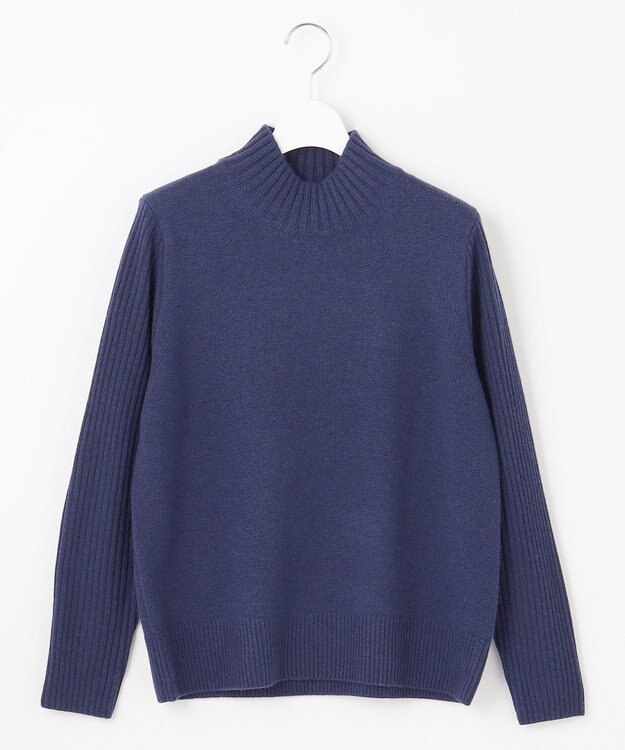 J.PRESS LADIES 【洗える】CASHBIT NEO ハイネック ニット ブルー系