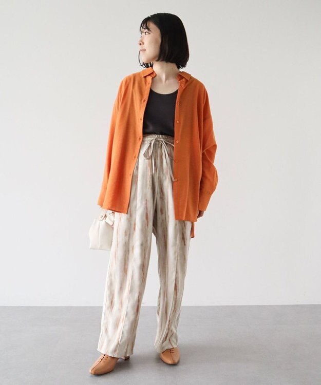 Green Parks ””とろっ””とシルキーシャツ Orange