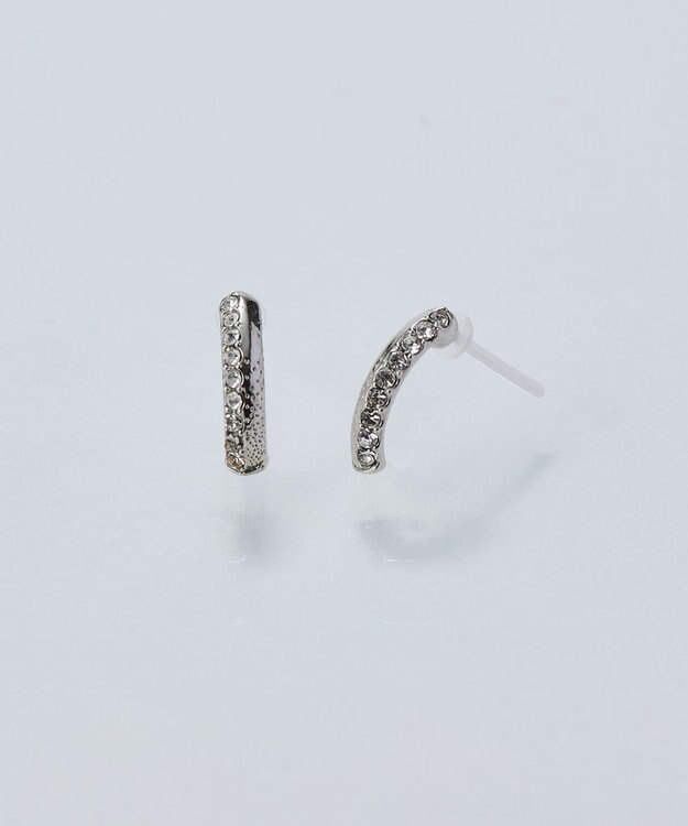 Phoebe 【金属アレルギー対応】テクスチャードスパークビジューピアス/ニッケルフリー シルバー シルバー