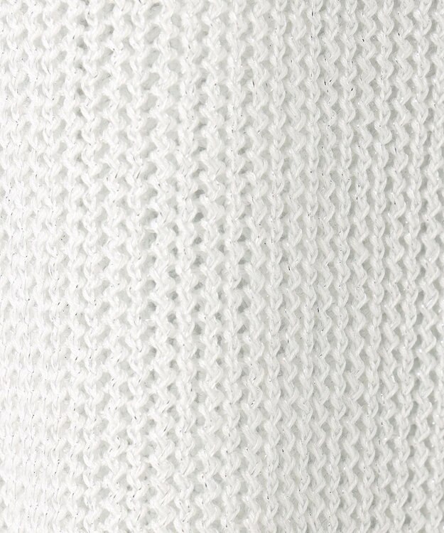 UNFILO L メッシュ クロップドニット シルバーラメ