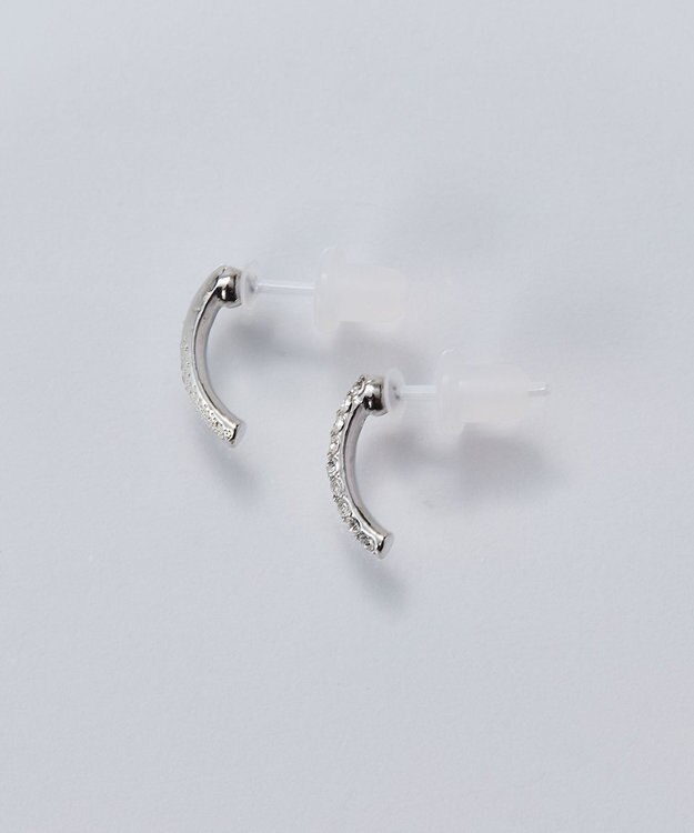 Phoebe 【金属アレルギー対応】テクスチャードスパークビジューピアス/ニッケルフリー シルバー シルバー