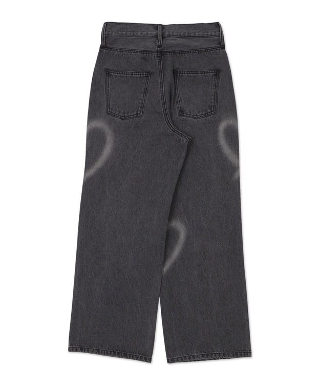 WEGO スプレーペイントストレートデニムパンツ ブラックその他