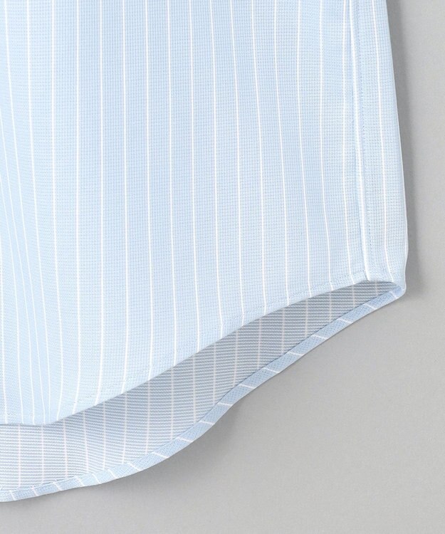 GOTAIRIKU 春夏向け【形態安定】SUMMERPREMIUMPLEATS_スモールワイドカラー 半袖ドレスシャツ（ストライプ/チェック） サックスブルー系1