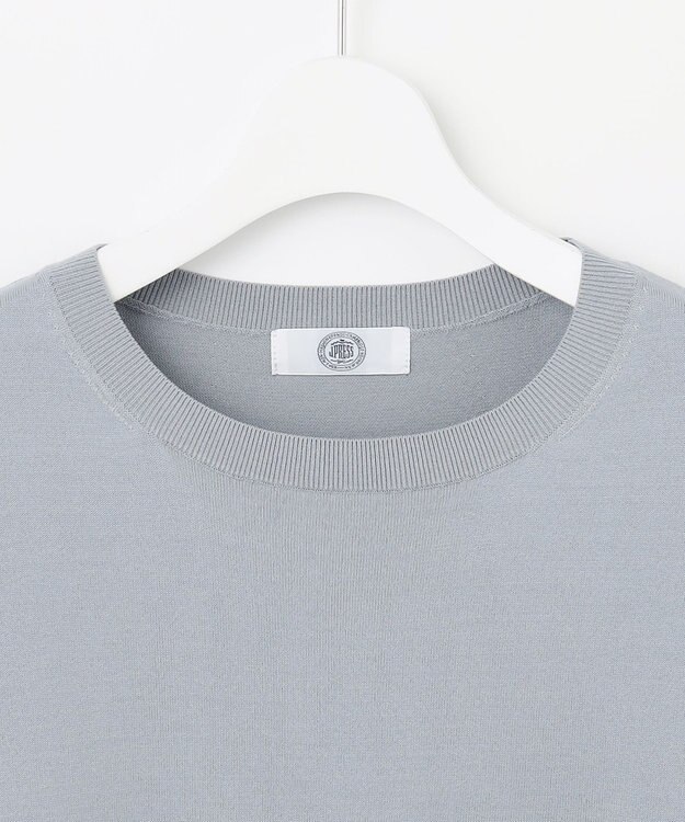 J.PRESS LADIES L 【洗える・抗菌防臭】FABRIC COMBI ニット サックスブルー系