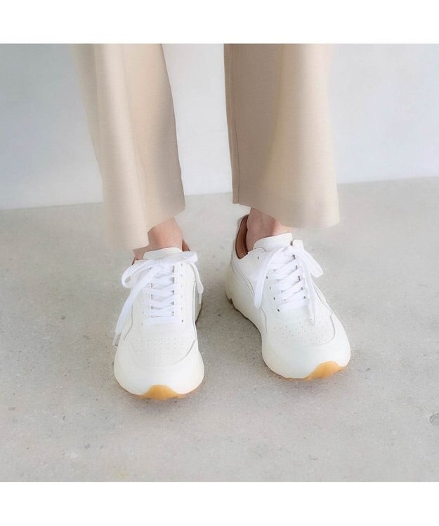 MODE ET JACOMO <carino>グリッター厚底スニーカー ホワイト