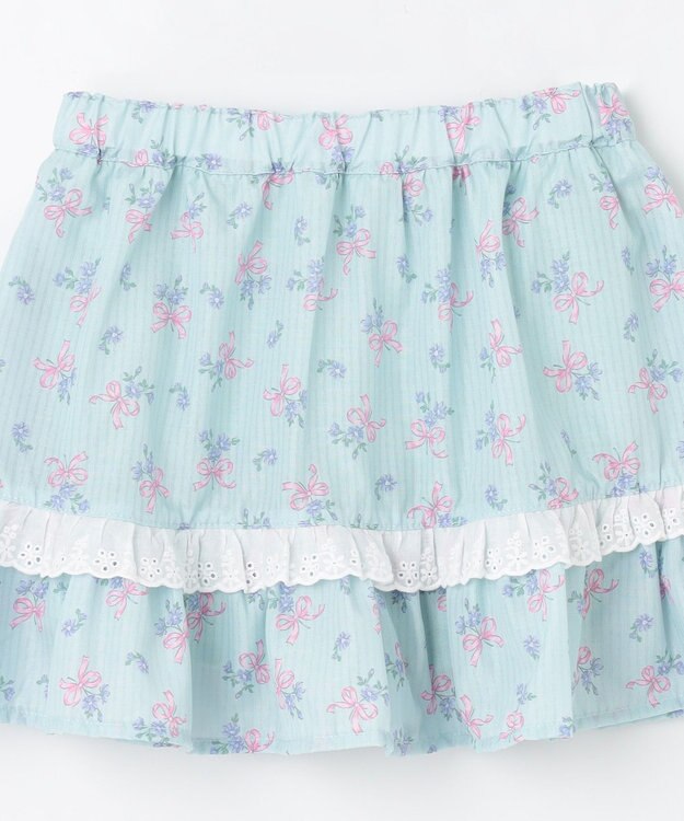 ANY KIDS フラワー×リボン スカパン ミント