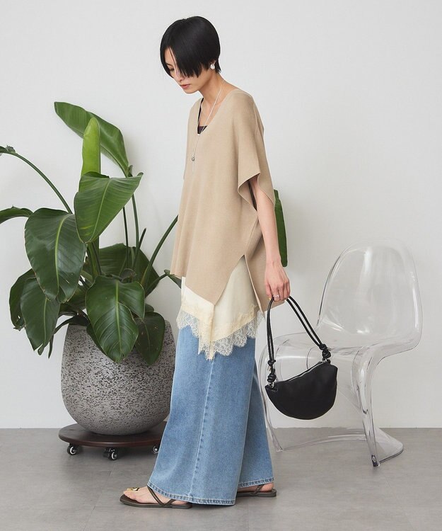 AMERICAN HOLIC Vネックニットベスト Beige