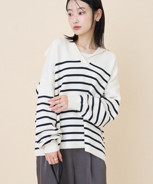AMERICAN HOLIC セーラーカラーニットプルオーバー Ivory