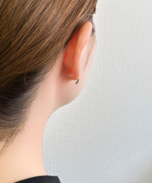 Phoebe 【金属アレルギー対応】テクスチャードスパークビジューピアス/ニッケルフリー シルバー シルバー