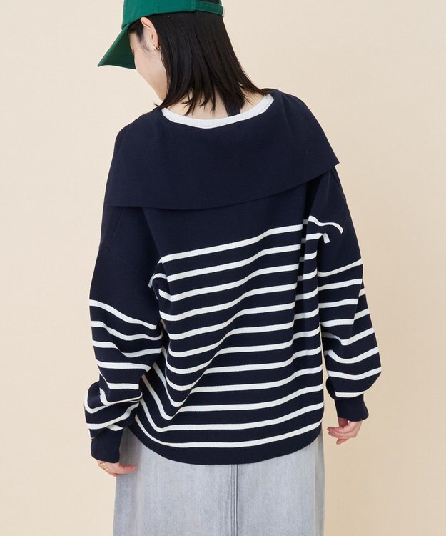 AMERICAN HOLIC セーラーカラーニットプルオーバー Navy