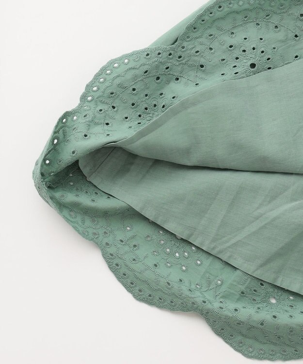 ANY KIDS 裾 刺繍 スカート グリーン