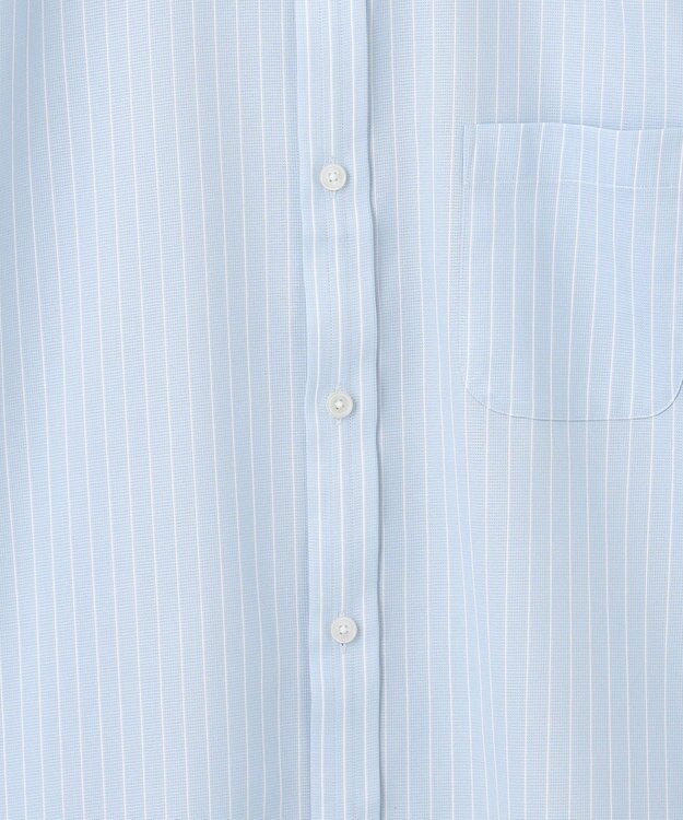 GOTAIRIKU 春夏向け【形態安定】SUMMERPREMIUMPLEATS_スモールワイドカラー 半袖ドレスシャツ（ストライプ/チェック） サックスブルー系1