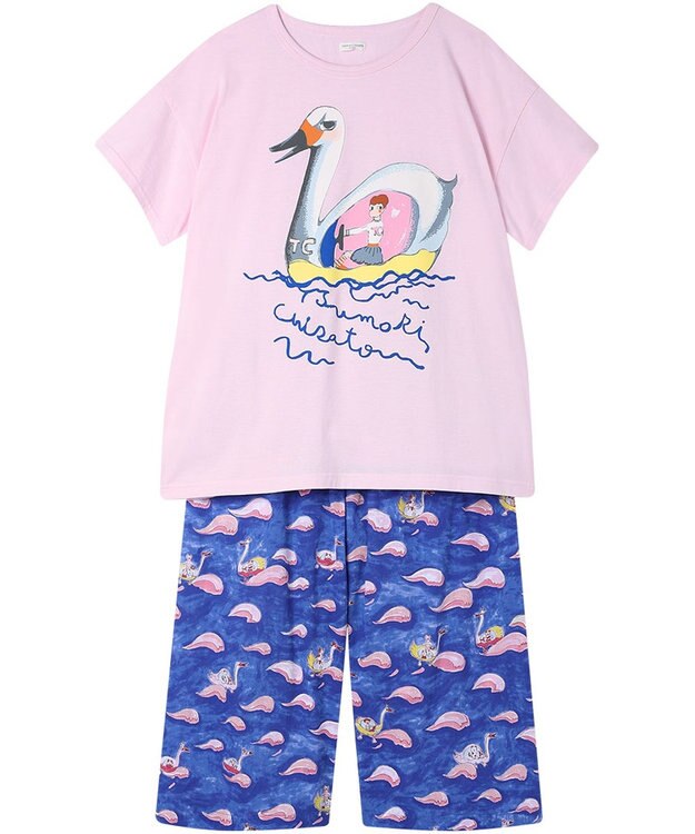tsumori chisato SLEEP ツモリチサト パジャマ 綿100%(トップス・ボトム) 4分袖 7分丈 レディース UDT110 /ワコール コン