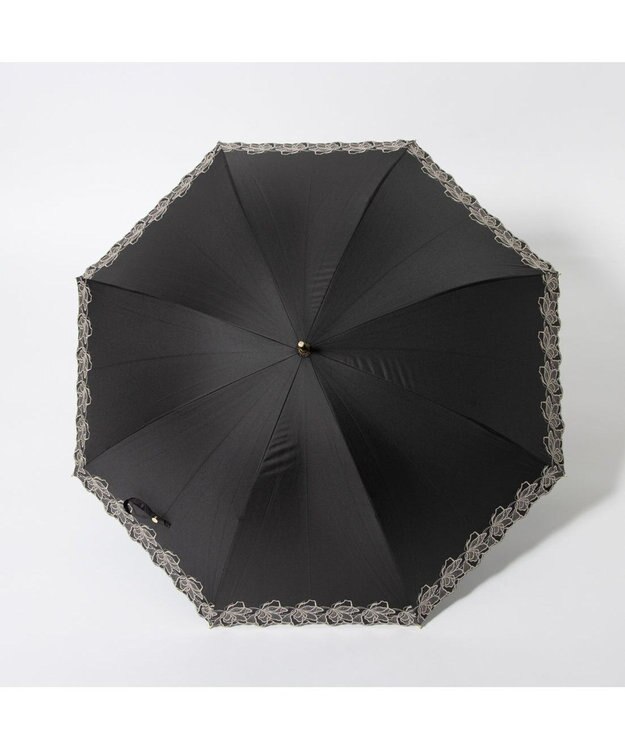 UNBILLION cache nez / フラワーラメ刺繍ショートパラソル ブラック