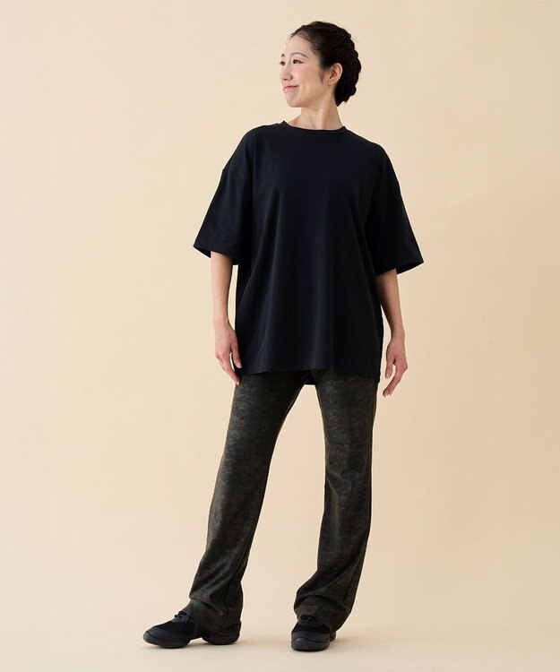 Chacott カモフラブーツカットパンツ ブラック