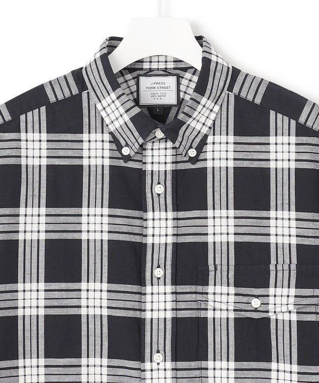 J.PRESS YORK STREET 【UNISEX】マドラスチェック ボタンダウンシャツ ブラック系4