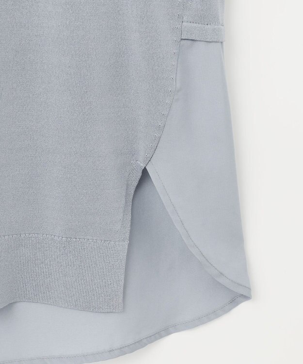 J.PRESS LADIES L 【洗える・抗菌防臭】FABRIC COMBI ニット サックスブルー系