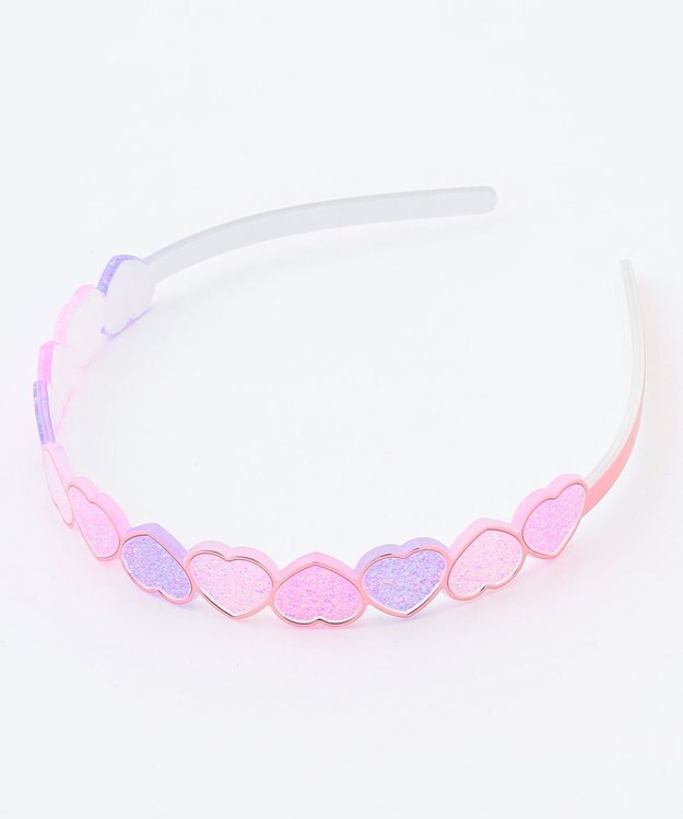 ANY KIDS キラキラ ハート カチューシャ パープルレインボー