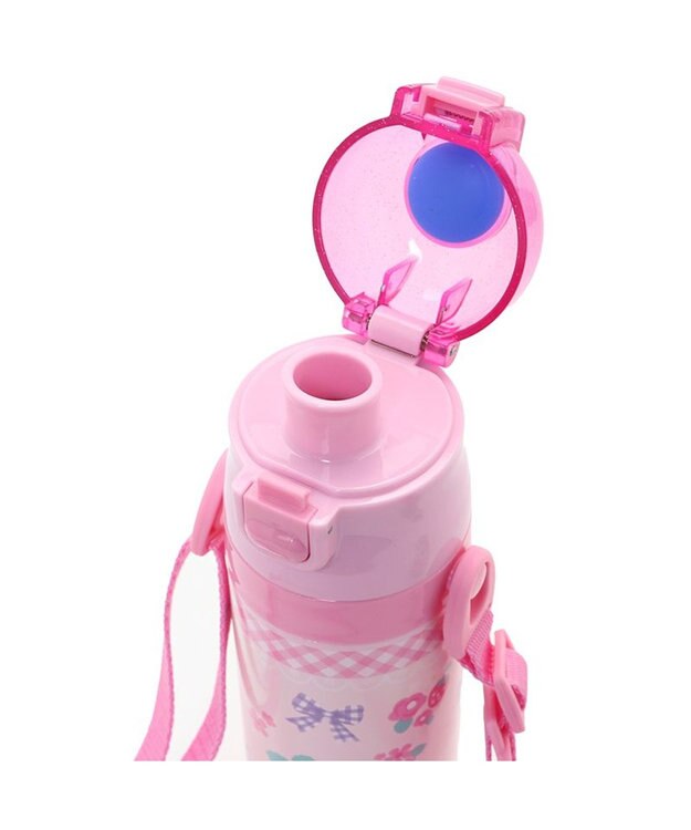 Mother garden マザーガーデン 野いちご ステンレス水筒 《花リボン柄》 470ｍｌ ダイレクト・コップ飲み ピンク（淡）