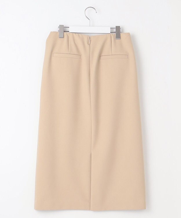 自由区 【洗える】オックスストレッチストレート スカート ベージュ