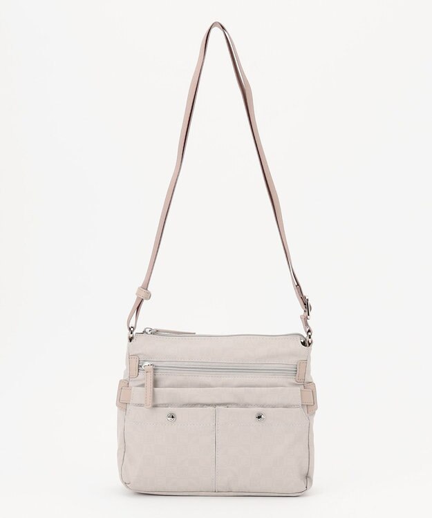 LA BAGAGERIE モノグラム　スクエアナイロンショルダー　SSサイズ アイボリー