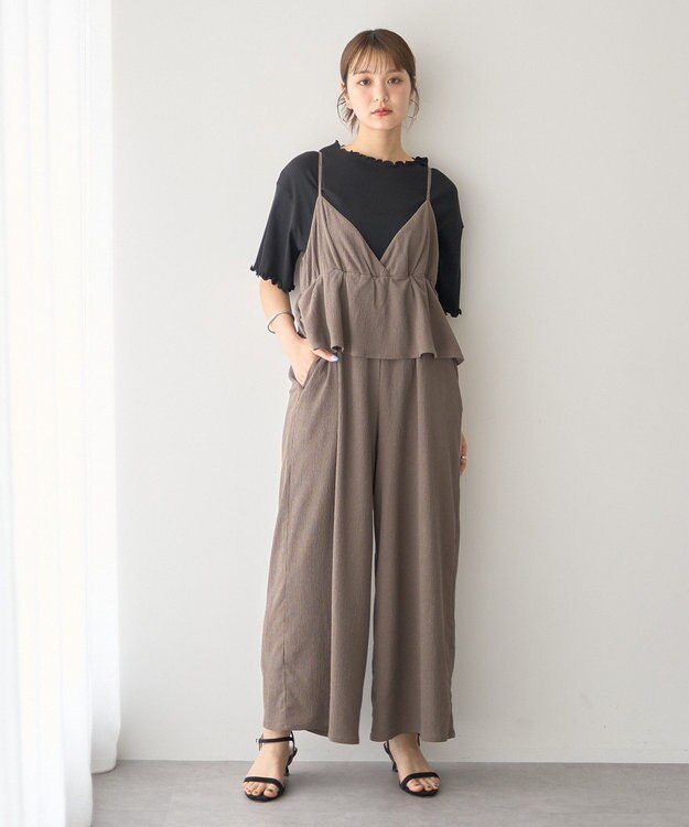 earth music&ecology ペプラムロンパース Mocha