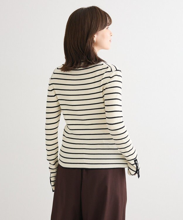 Green Parks 袖口金釦リブニットプルオーバー Border