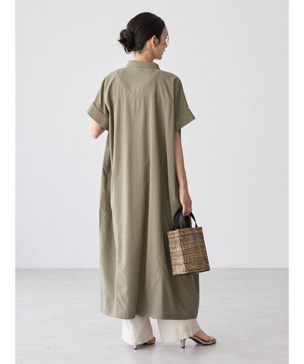 AMERICAN HOLIC 接触冷感＋ＵＶカットＷポケットシャツワンピース Khaki