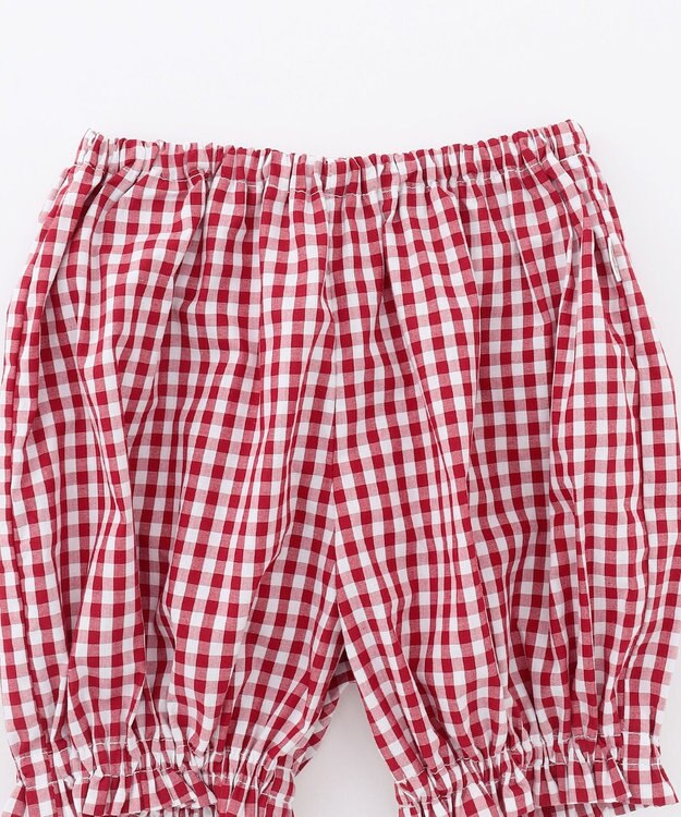 組曲 KIDS 【80-100㎝】ギンガム セットアップ レッド系3