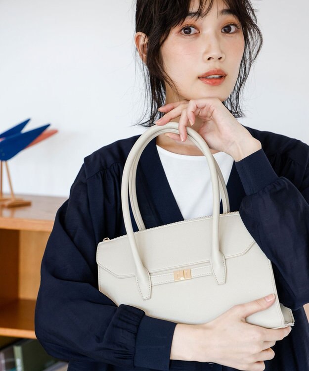 ANY SIS ダブルハンドルトート バッグ ライトベージュ