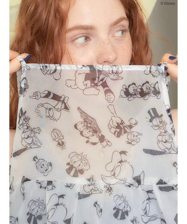 AMERICAN HOLIC 総柄シアーキャミワンピース／Ｄｉｓｎｅｙ Ivory