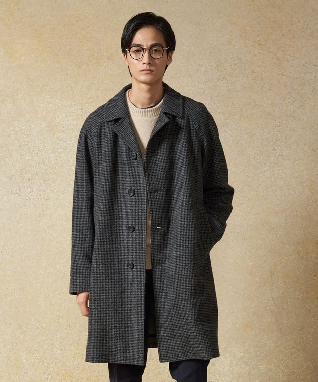 J.PRESS MEN 【J.PRESS Original Fabric for CUBA BEACH】ツイードバルカラーコート グレー系3