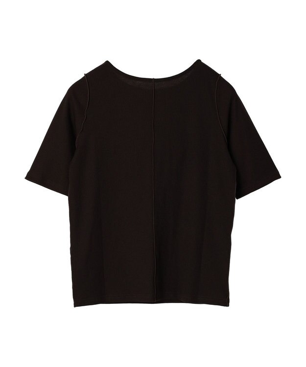 Green Parks ５分袖カットリブプルオーバー Brown