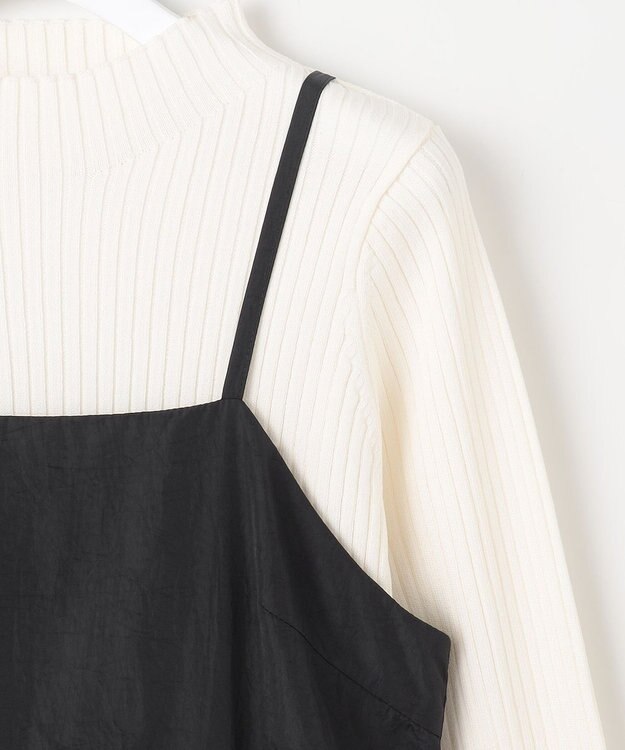 Feroux 【洗える】ニットセット キャミソールワンピース ブラック系