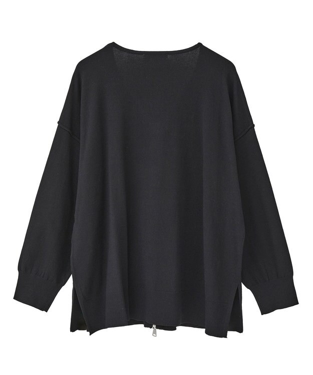 Green Parks アンチピリングゆるｚｉｐカーディガン Black