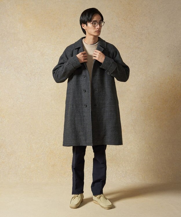 J.PRESS MEN 【J.PRESS Original Fabric for CUBA BEACH】ツイードバルカラーコート グレー系3