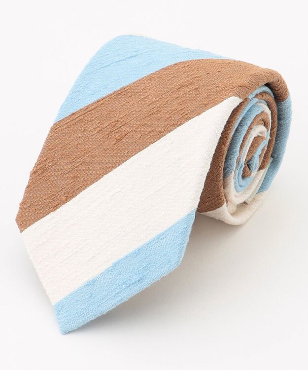 JOSEPH ABBOUD 【SETERIA BIANCH/日本製】トリプルカラーレジメンタル ネクタイ ホワイト系1