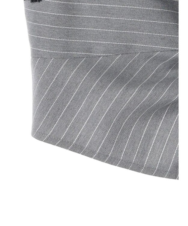 earth music&ecology ピンストライプ胸元レースビスチェ Stripe Light Gray